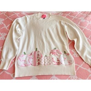Sweater with Pink Pumpkin Design